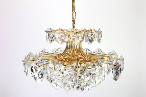 Gilt Brass and Crystal Glass Chandelier by Kinkeldey, Germany, 1970s-UGR-1085428