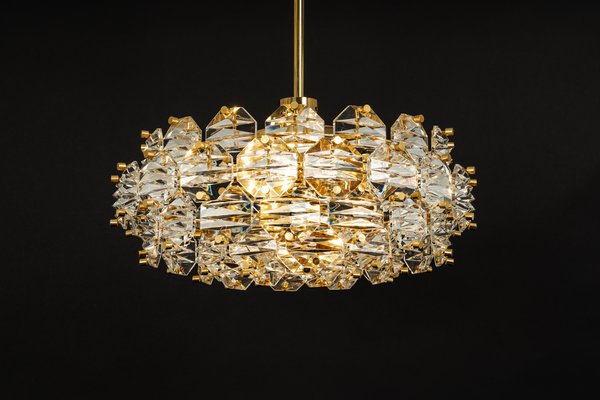 Gilt Brass and Crystal Glass Chandelier by Kinkeldey, Germany, 1970s-UGR-1086342