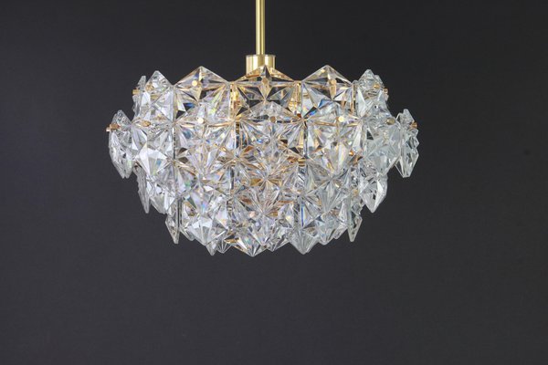 Gilt Brass and Crystal Glass Chandelier from Kinkeldey, Germany, 1970s-UGR-1085742