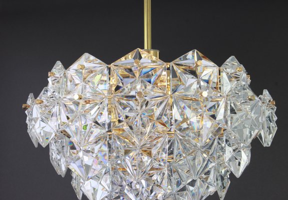 Gilt Brass and Crystal Glass Chandelier from Kinkeldey, Germany, 1970s-UGR-1085742