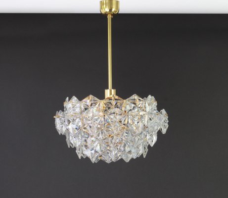 Gilt Brass and Crystal Glass Chandelier from Kinkeldey, Germany, 1970s-UGR-1085742