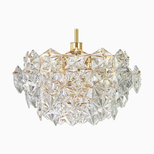 Gilt Brass and Crystal Glass Chandelier from Kinkeldey, Germany, 1970s-UGR-1085742