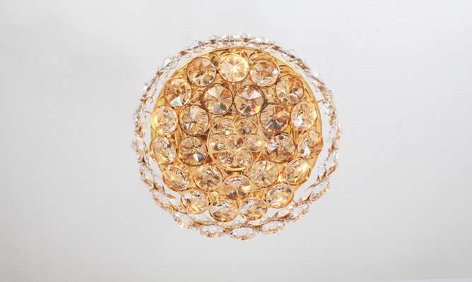 Gilt Brass and Crystal Glass Encrusted Chandelier from Palwa, Germany, 1970s-UGR-1085850