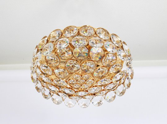 Gilt Brass and Crystal Glass Encrusted Chandelier from Palwa, Germany, 1970s-UGR-1085850