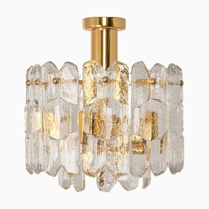 Gilt Brass and Crystal Glass Light Fixture from Kalmar, Austria, 1970s-UGR-1086309