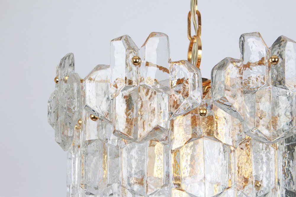 Gilt Brass and Murano Glass Chandelier Palazzo from Kalmar, Austria, 1970s