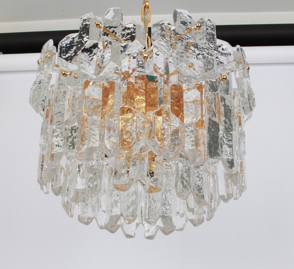 Gilt Brass and Murano Glass Chandelier Palazzo from Kalmar, Austria, 1970s