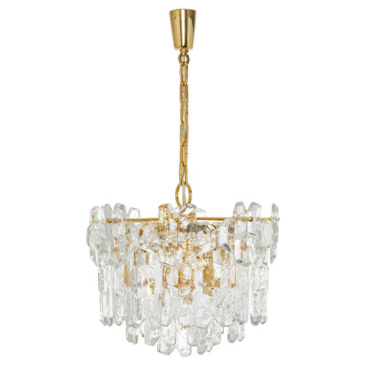 Gilt Brass and Murano Glass Palazzo Chandelier, Kalmar, Austria, 1970s