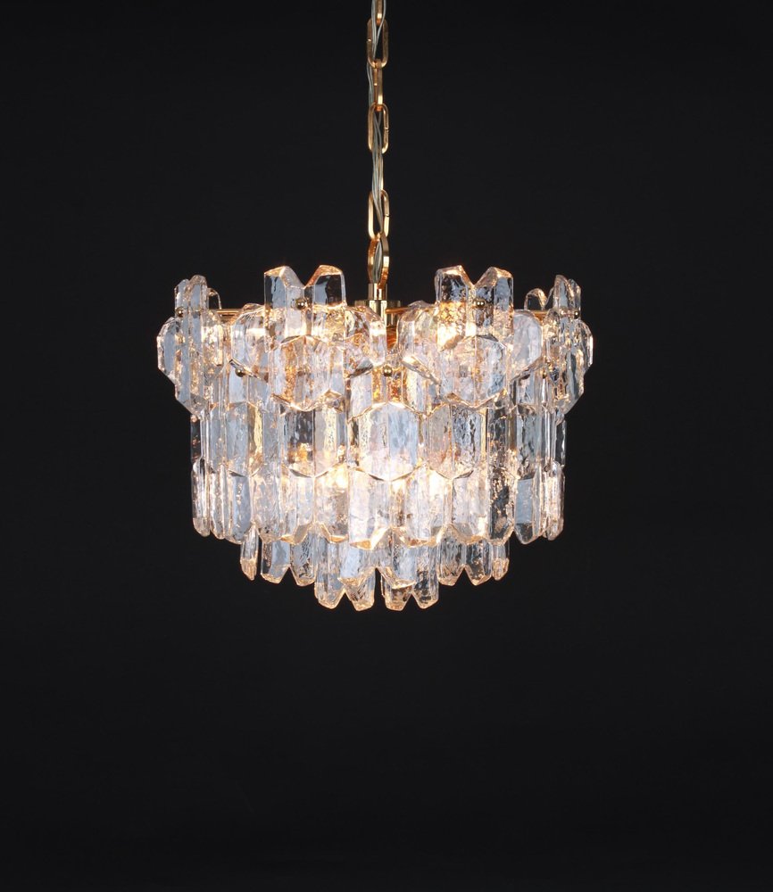 Gilt Brass and Murano Glass Palazzo Chandelier, Kalmar, Austria, 1970s