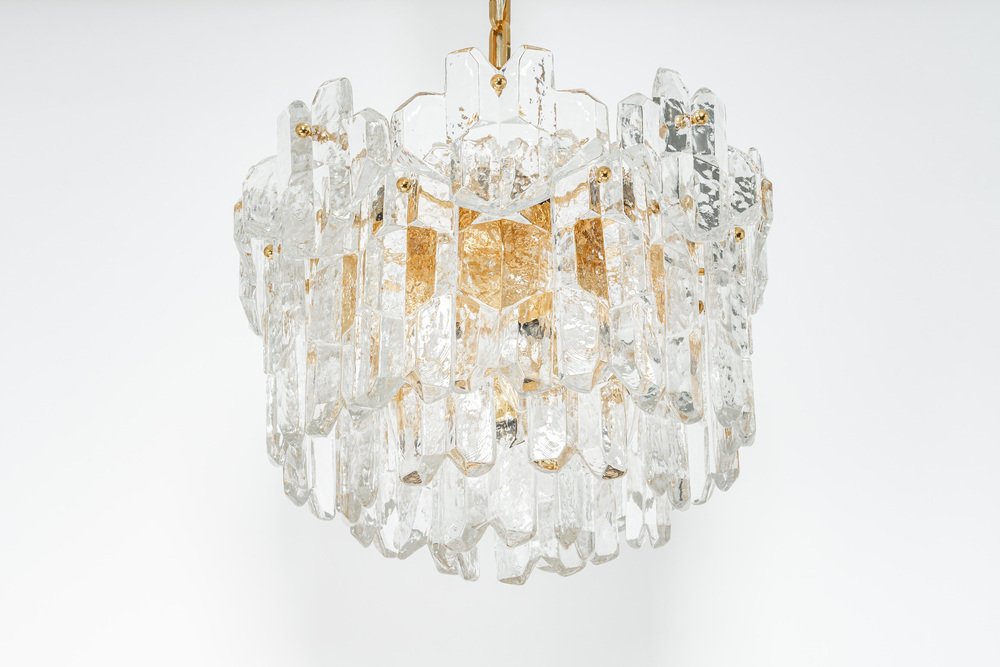 Gilt Brass and Murano Glass Palazzo Chandelier, Kalmar, Austria, 1970s