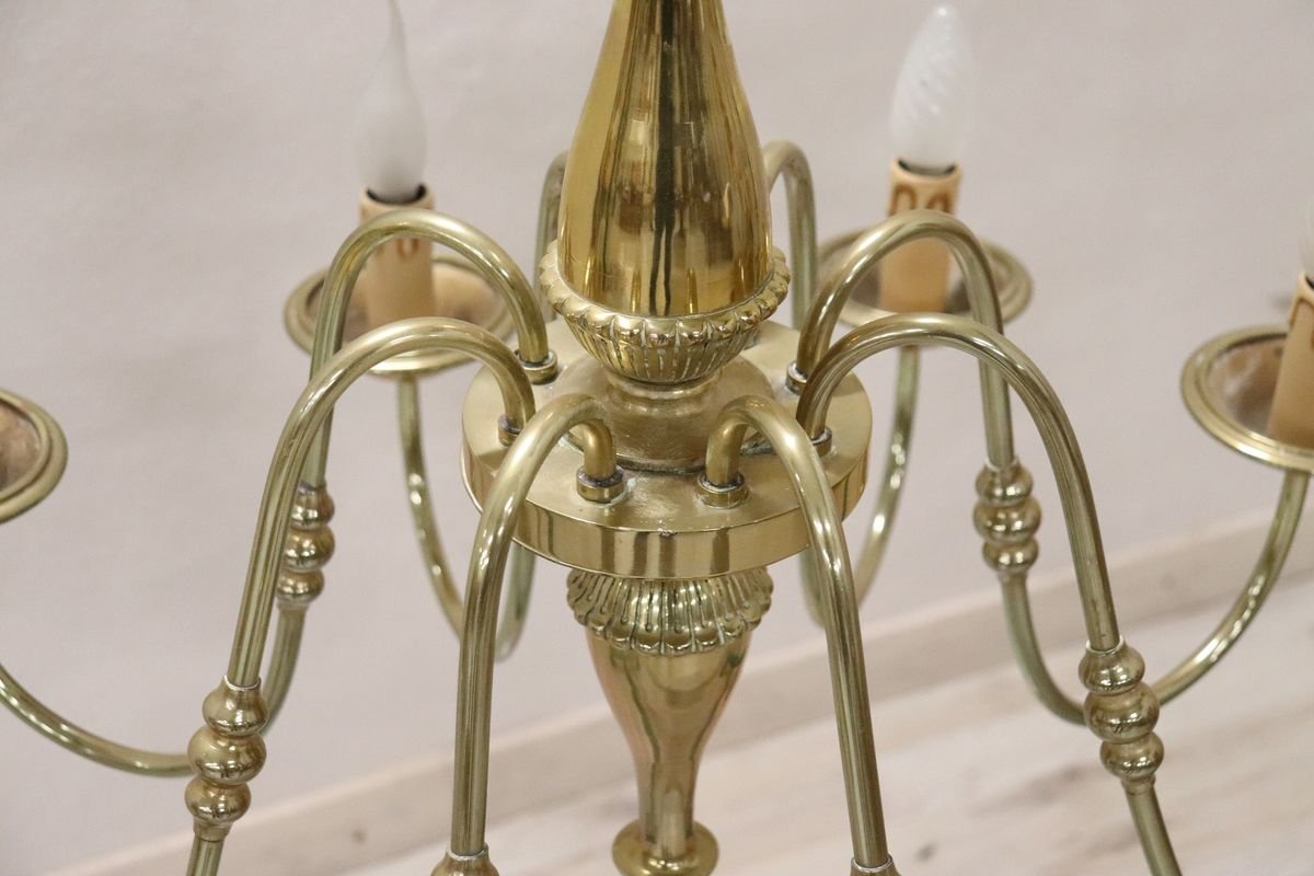 Gilt Brass Ceiling Lamp, 1950s