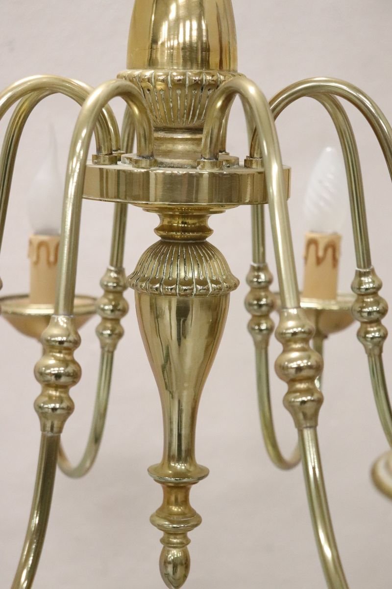 Gilt Brass Ceiling Lamp, 1950s