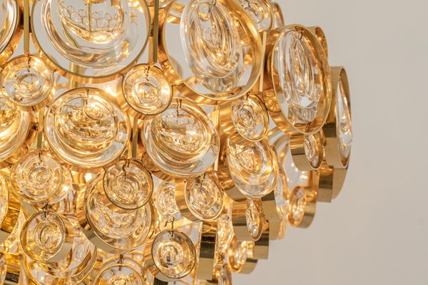 Gilt Brass Chandelier by Sciolari Design for Palwa, Germany, 1970s-UGR-1294408