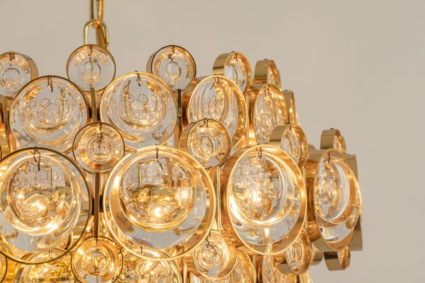 Gilt Brass Chandelier by Sciolari Design for Palwa, Germany, 1970s-UGR-1294408