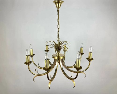 Gilt Brass Chandelier from S.A. Boulanger in the style of Maison Bagues, 1970s-GYX-1348246