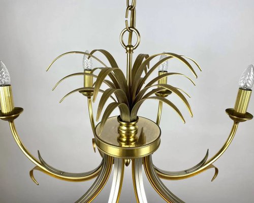 Gilt Brass Chandelier from S.A. Boulanger in the style of Maison Bagues, 1970s-GYX-1348246