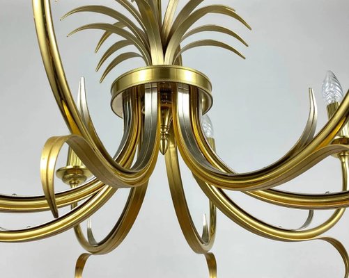 Gilt Brass Chandelier from S.A. Boulanger in the style of Maison Bagues, 1970s-GYX-1348246