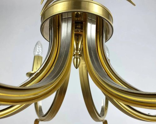 Gilt Brass Chandelier from S.A. Boulanger in the style of Maison Bagues, 1970s-GYX-1348246