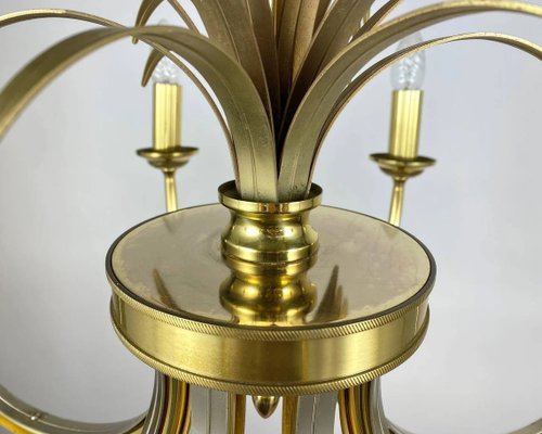 Gilt Brass Chandelier from S.A. Boulanger in the style of Maison Bagues, 1970s-GYX-1348246