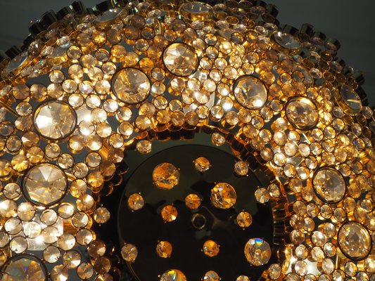 Gilt Brass & Crystal Chandelier in the style of Palwa or Lobmeyr, 1960s-GKC-823030