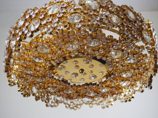 Gilt Brass & Crystal Chandelier in the style of Palwa or Lobmeyr, 1960s-GKC-823030