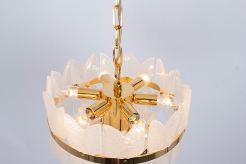 Gilt Brass & Crystal Glass Light Chandelier Corina, Kalmar, Austria, 1970s