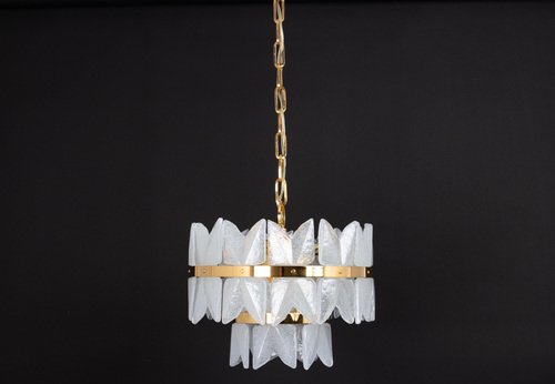 Gilt Brass & Crystal Glass Light Chandelier Corina, Kalmar, Austria, 1970s