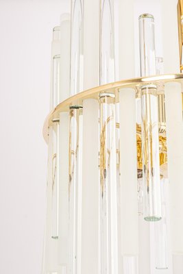 Gilt Brass & Crystal Glass Rods Chandelier by C.Palme, Germany, 1970s-UGR-1195100