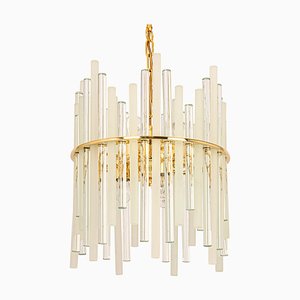 Gilt Brass & Crystal Glass Rods Chandelier by C.Palme, Germany, 1970s-UGR-1195100