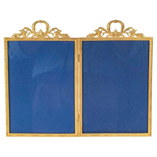 Gilt Brass Double Photo Frames, 19th Century, Set of 2