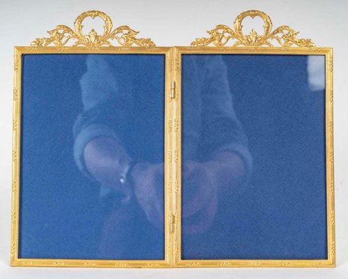 Gilt Brass Double Photo Frames, 19th Century, Set of 2