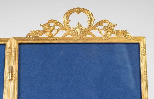 Gilt Brass Double Photo Frames, 19th Century, Set of 2