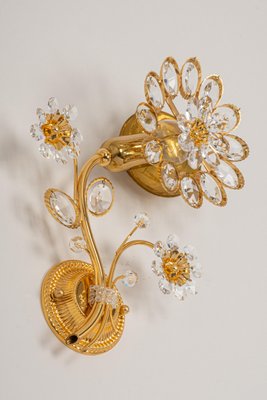 Gilt Brass Flower Shape Wall Lights from Palwa, Germany, 1970s