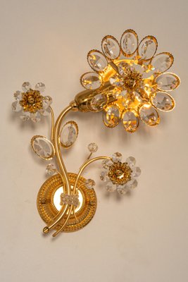 Gilt Brass Flower Shape Wall Lights from Palwa, Germany, 1970s-UGR-1109942