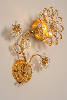 Gilt Brass Flower Shape Wall Lights from Palwa, Germany, 1970s