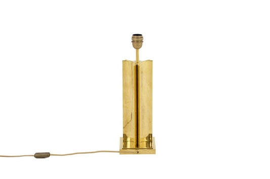 Gilt Brass Lamp with a Geometrical Shaft, 1970s