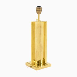 Gilt Brass Lamp with a Geometrical Shaft, 1970s-CEJ-971421