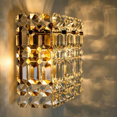 Gilt Brass, Metal & Crystal Glass Sconces Wall Lights from Kinkeldey, 1960s, Set of 2-VDW-770004