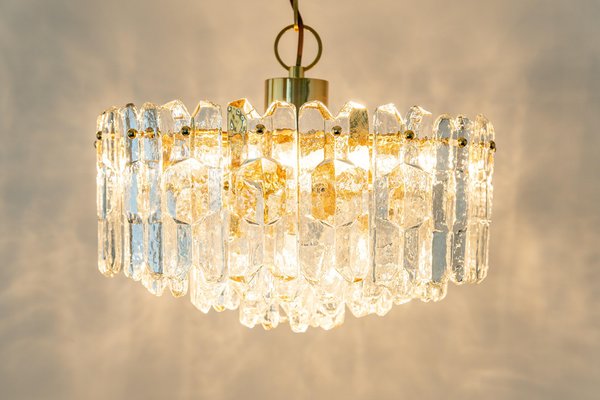 Gilt Brass & Murano Glass Palazzo Chandelier from Kalmar, Austria, 1970s-UGR-1123005