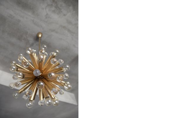 Gilt Brass Pendant Lamp with Swarovski Balls from Ernst Palme, 1960s-ZAA-875452