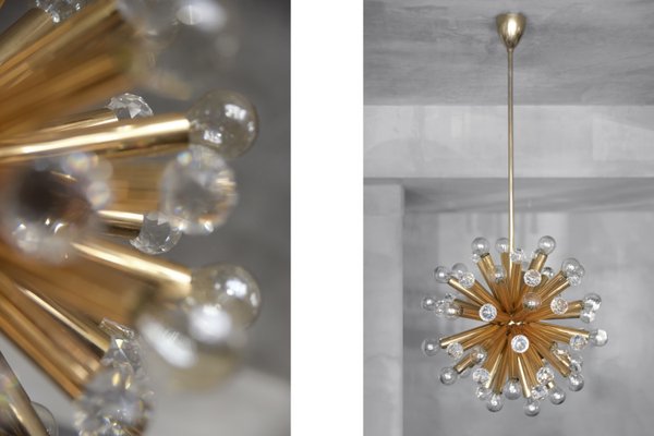 Gilt Brass Pendant Lamp with Swarovski Balls from Ernst Palme, 1960s-ZAA-875452