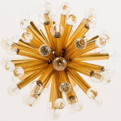 Gilt Brass Pendant Lamp with Swarovski Balls from Ernst Palme, 1960s