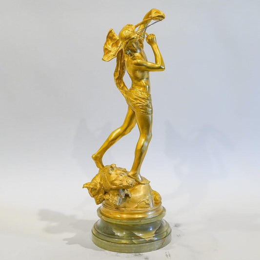 Gilt Bronze and Onyx Sculpture attributed to Henri Peinte, 1900s