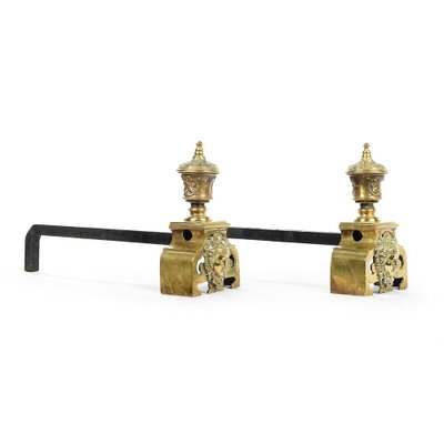 Gilt Bronze Andirons, 1930s, Set of 2-NQ-688061