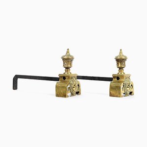 Gilt Bronze Andirons, 1930s, Set of 2-NQ-688061