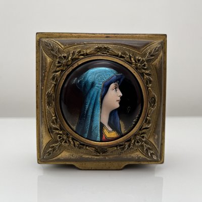 Gilt Bronze Box Portrait in Medallion attributed to De Mandre, France, 1900s-XOM-2036018