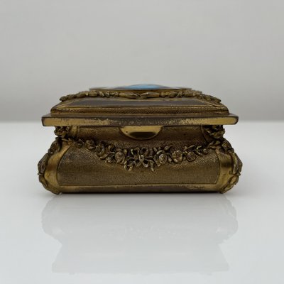 Gilt Bronze Box Portrait in Medallion attributed to De Mandre, France, 1900s-XOM-2036018