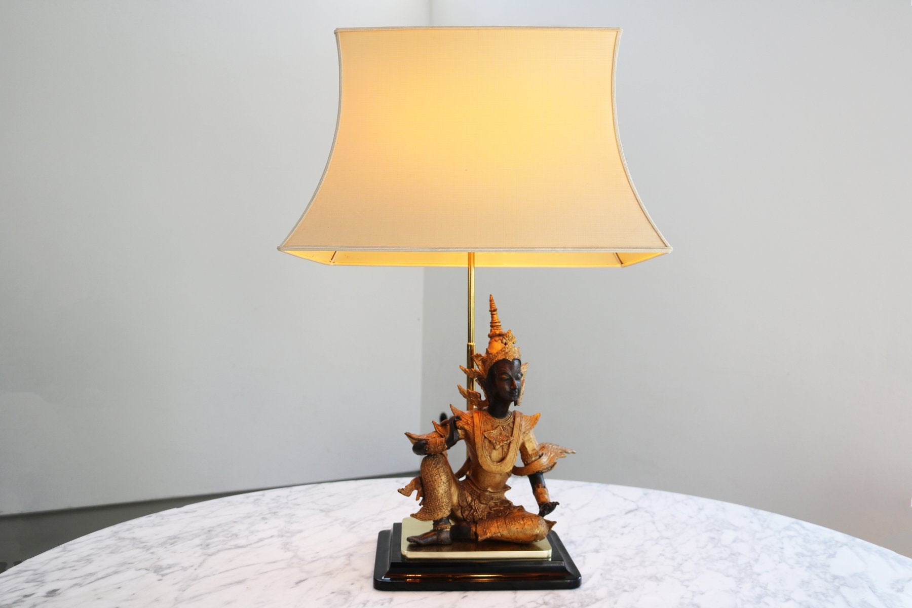 Gilt Bronze Buddha Table Lamp, Italy, 1970s