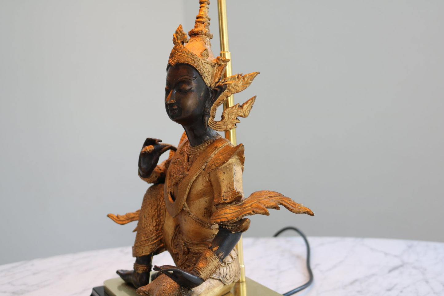 Gilt Bronze Buddha Table Lamp, Italy, 1970s