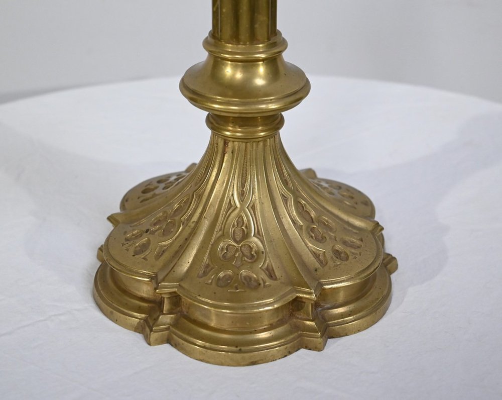 Gilt Bronze Candleholder Table Light, Late 19th Century